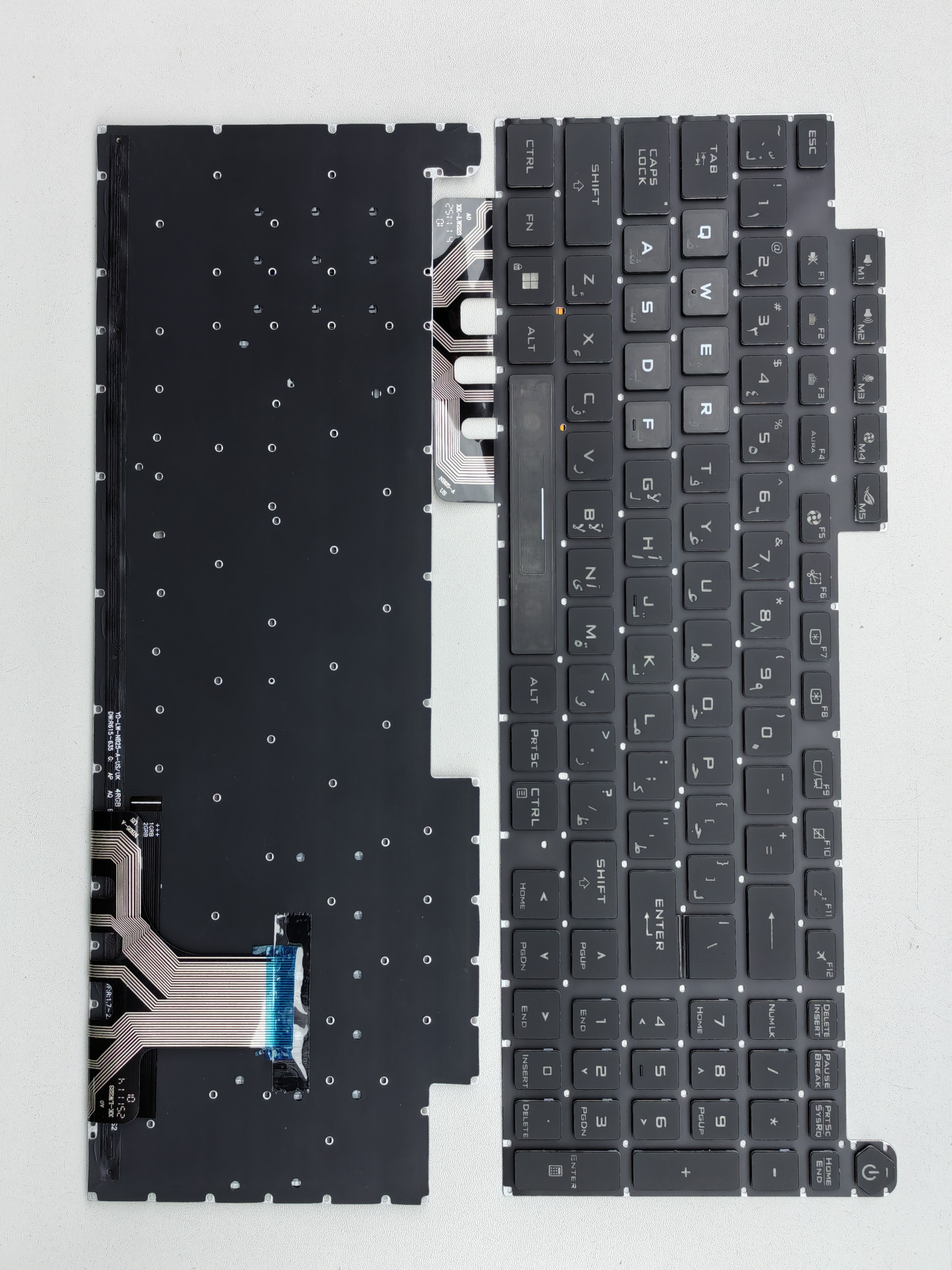 Picture of New Replacement Laptop Keyboard For ASUS G814 colorful backlight BLACK Backlit,White Side (OEM) AR Layout
